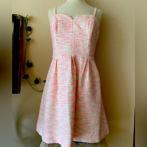 Moulinette Soeurs Anthropologie pink & white fit and flare removable straps mini